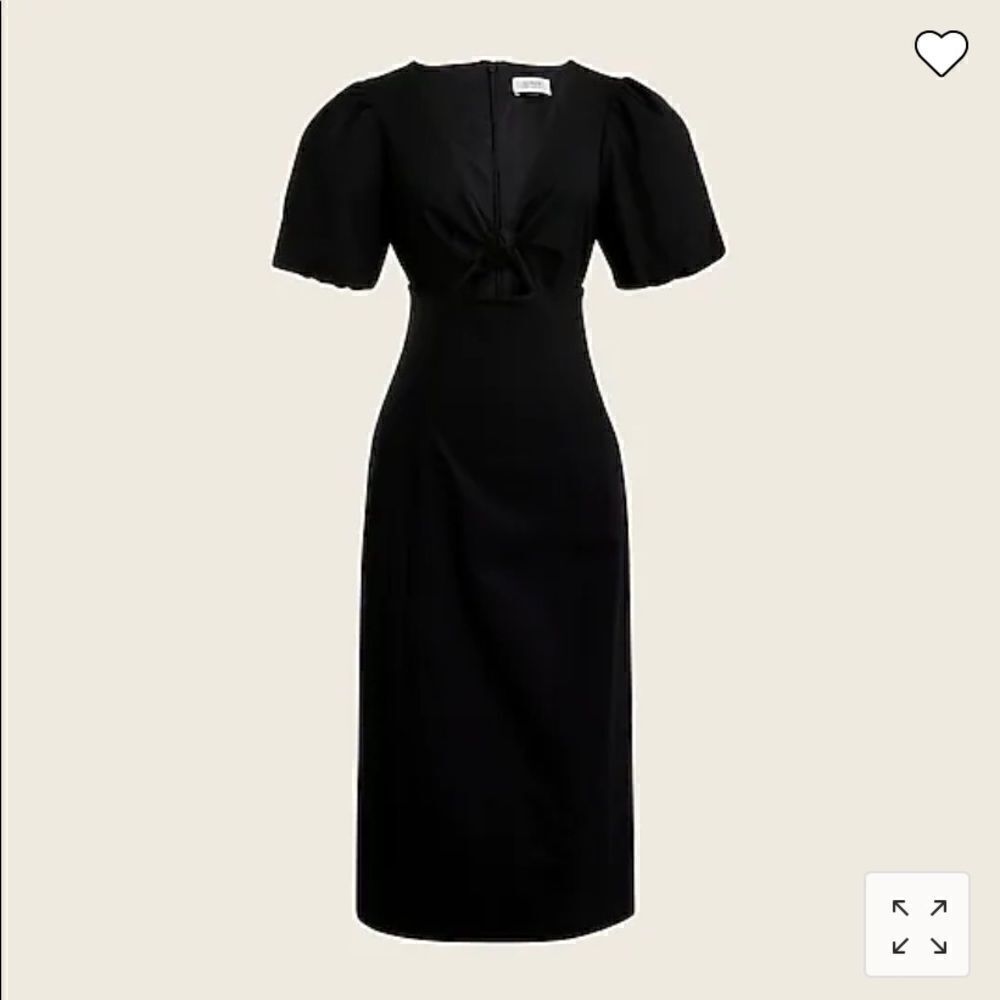 J. Crew Cutout puff-sleeve dress in cotton twill